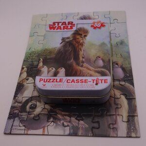 Cardinal Star Wars Chewbacca & Porgs 50-Piece Jigsaw Puzzle in a Collector Tin